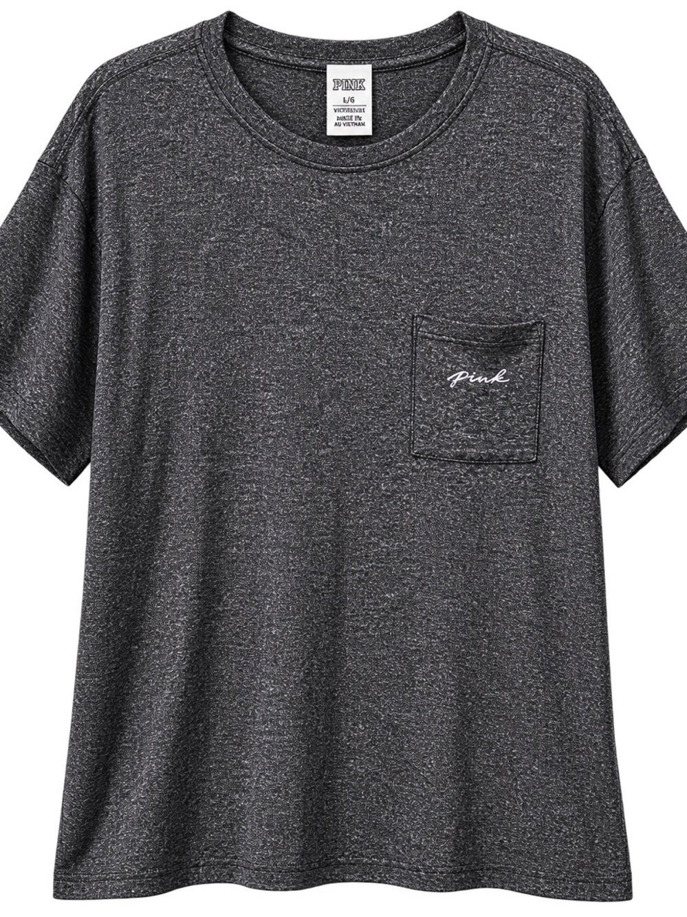Victoria’s Secret PINK Oversized Pajama Sleep Shirt Black Heather Size Large